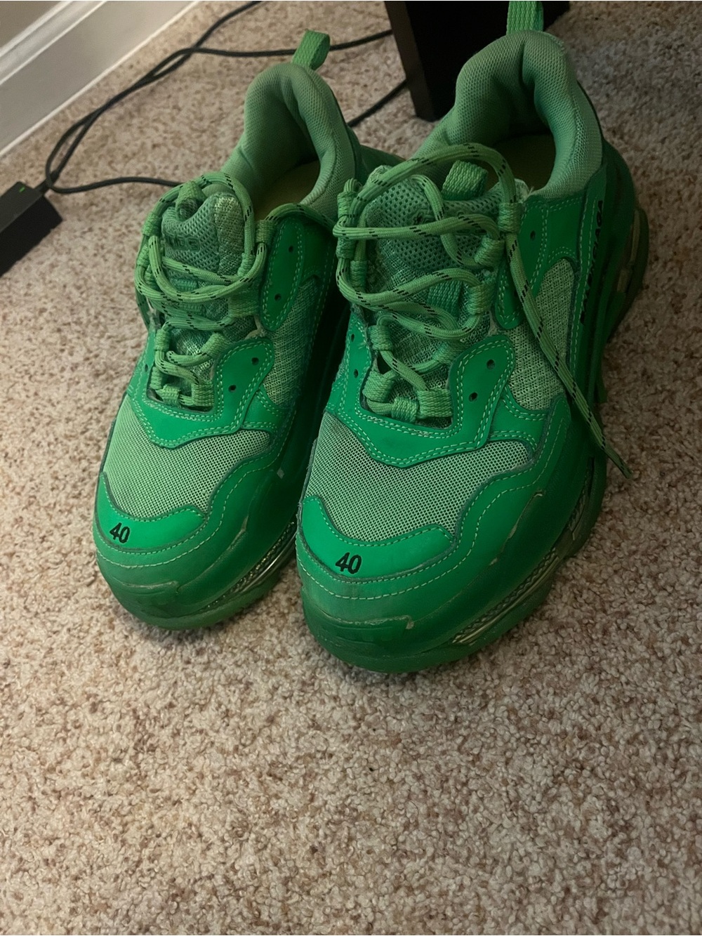 Green Balenciagas triple S